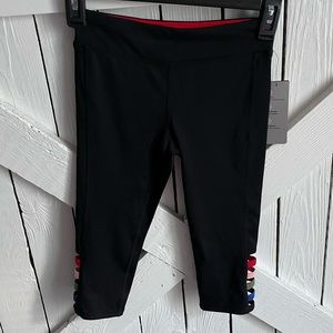 NWT ideology Girl’s Size Small 7/8 Capri Length Black Leggings